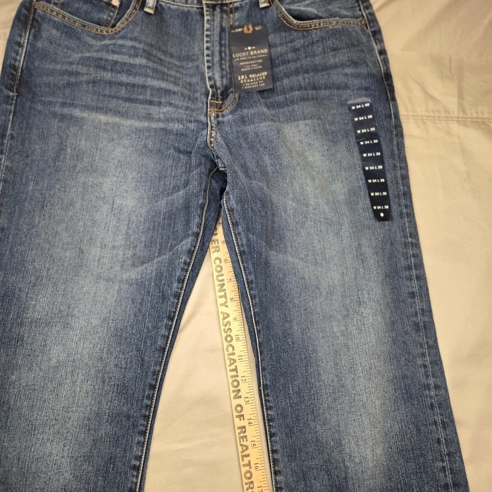 Lucky Brand 181 Relaxed Straight Mens Jeans Blue Denim 34x30 NWT
